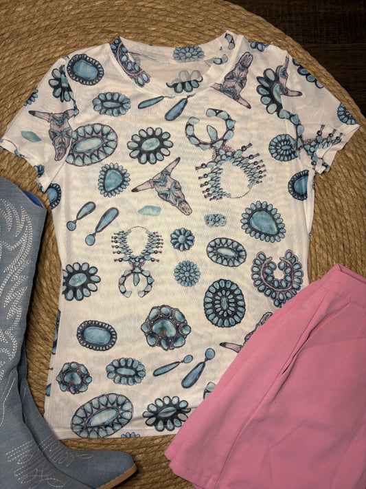 Turquoise Mesh Shirt