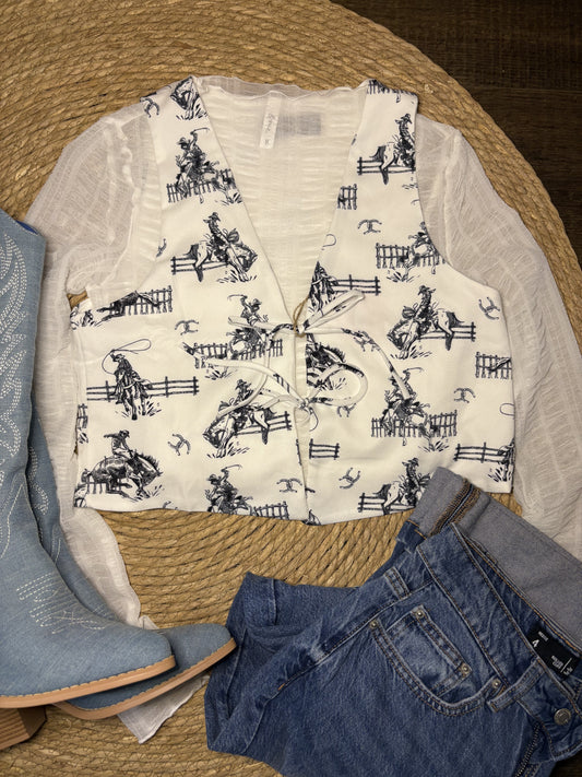 Western Bronc Tie Vest