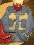 Bella Denim Aztec Crop Jacket