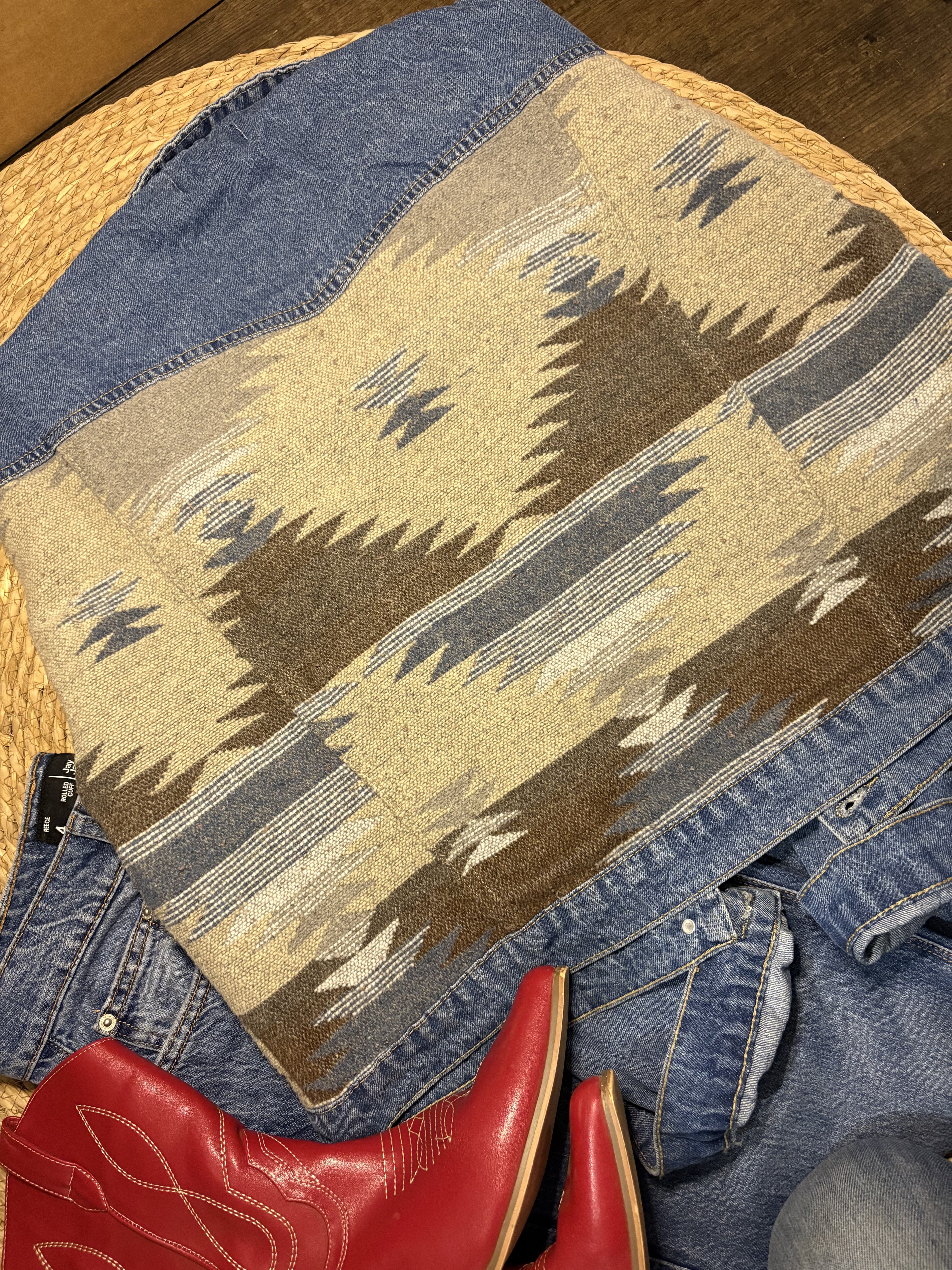 Bella Denim Aztec Crop Jacket